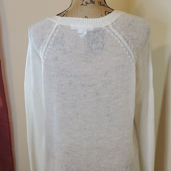 BCBGENERATION  ivory semi sheer oversized sweater size Med/Large - Picture 5 of 10